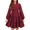 Red, variant on Oudiya Girls Swiss Dot Long Sleeve Dress V Neck Ruffle Tiered Casual Party Dress, 5-13Y