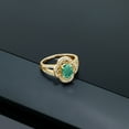 thumbnail image 4 of Gem Stone King 2.37 Ct Oval Green Malachite 18K Yellow Gold Plated Silver Ring (Size 5), 4 of 4