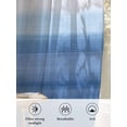 thumbnail image 6 of Sheer Curtains 45 Inch Length 2 Panels Set for Kitchen, Blue White Ombre Semi Sheer Curtains for Windows, Modern Abstract Striped Lines Art Voile Window Treatments Rod Pocket Curtain, 6 of 7