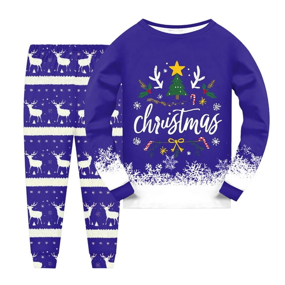 NIEWTR Baby Boys Girls Clothes Contrast Color Sweatshirt Pullover Top Jogger Pants 2Pcs Toddler Boys Girls Pajamas & Dailywear Set (A-322-Blue,7-8 Years)