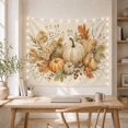 thumbnail image 5 of Autumn Pumpkins Among Pears and Hydrangeas, Cozy Watercolor for Nature Lovers, Botanical Harvest Wall Art, Housewarming Gift, Tapestry Wall Hanging for Living Room and Bedroom, 5 of 7