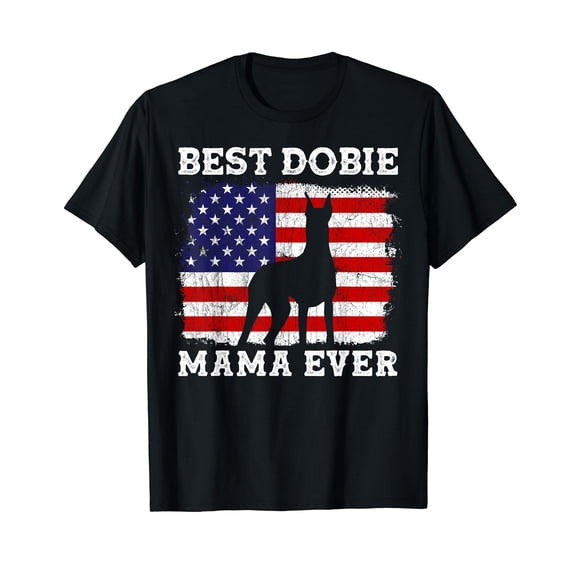 Doberman Lovers Dobie Gifts US Flag Doberman Mom T-Shirt