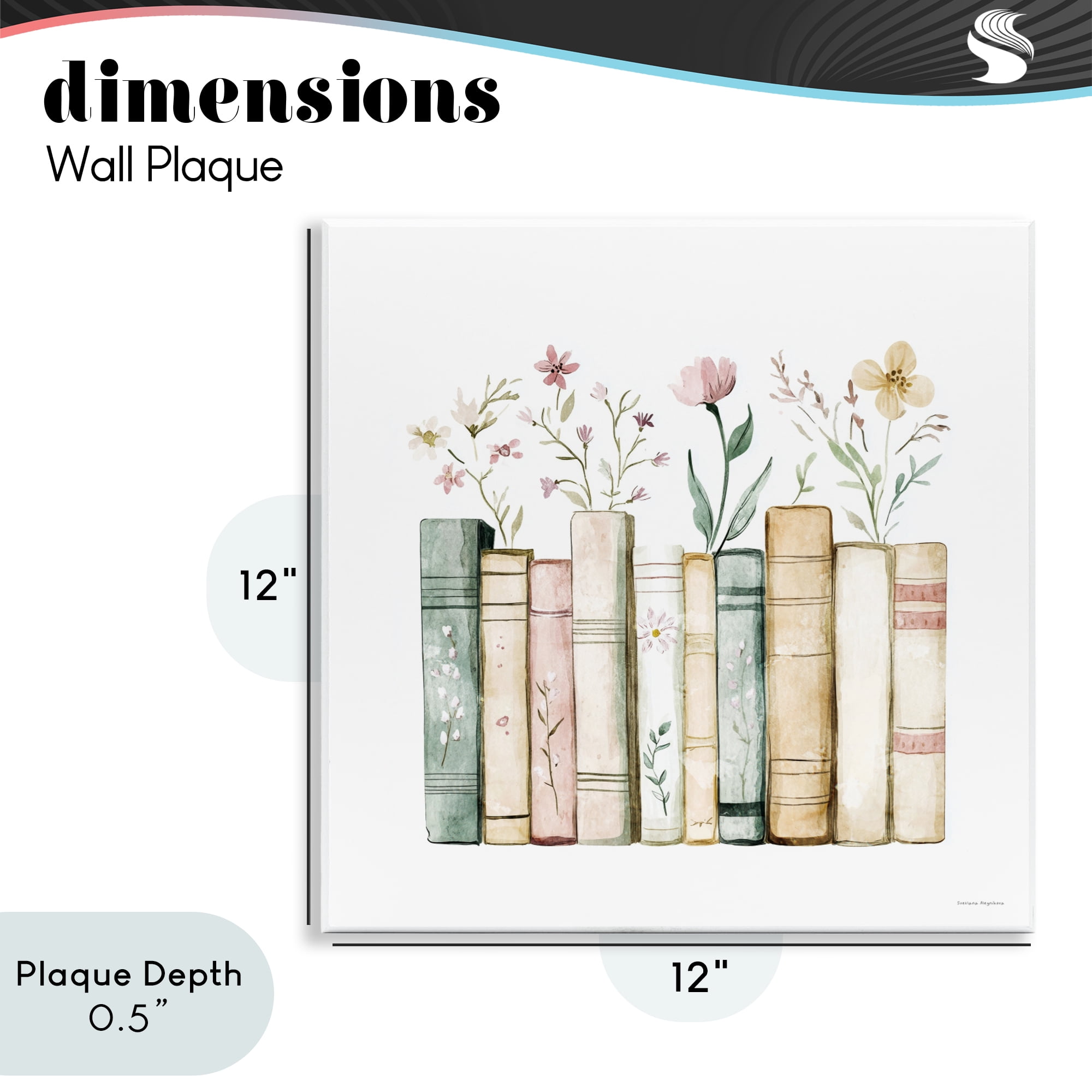 Stupell Industries Floral Stories Library Wall Plaque Art, design by Svetlana Aleynikova