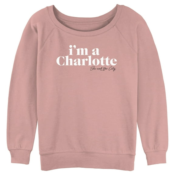 Junior's Sex and the City I'm a Charlotte Text Sweatshirt Desert Pink X Large