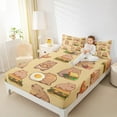 thumbnail image 4 of Feelyou Brown Kawaii Capibara Full Size Sheets, Kawaii Fast Food Bed Sheets, Teens Boys Girls Kids Sheet Sets, Breathable Home Decor, 4-Piece, 4 of 7