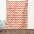 thumbnail image 4 of Abstract Sofa Upholstery Fabric by the Yard, Ikat Inspired Design Round Salmon Pink Retro Motifs, Decorative Fabric for DIY and Home Accents, Salmon Cinnamon by Ambesonne, 4 of 5