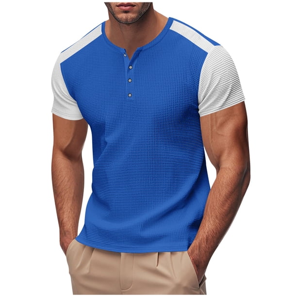 pstuiky Mangas cortas para hombre, Traje deportivo de manga corta para hombre, informal, a la moda, de color liso, elástico, para correr y fitness camisas casuales para hombre m