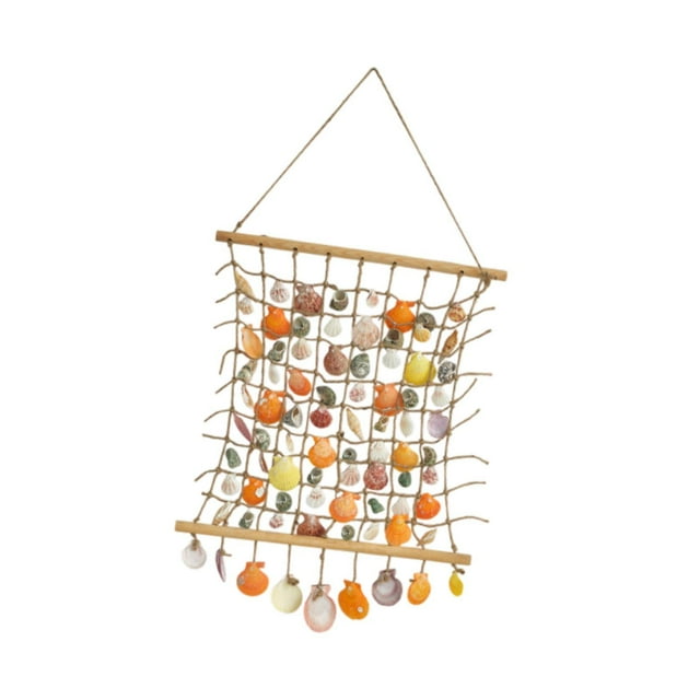 Cortina de concha , adorno decorativo para colgar en la pared, arte de fondo decorativo tejido 48cmx94cm