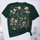 thumbnail image 5 of Tops de Manga Corta de las Mujeres, Cuello Redondo Impreso, Camiseta de Manga Corta para las Mujeres, 5 of 6