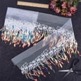 thumbnail image 4 of Polyester Tassel Lace Ribbon Fringe Ribbon with Laser Sequins Clothes Decoration White 11-3/8 inch(290mm), 4 of 9