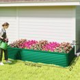 thumbnail image 3 of Outsunny Galvanized Raised Garden Bed, 8' x 4' x 2' Planter Box, Green, 3 of 10