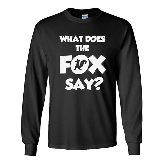 What Does the Fox Say? Long Sleeve T-Shirt in Black