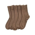 thumbnail image 4 of SERISIMPLE 5 Pairs Bamboo Dress Casual Sock for Women Mid-Calf Crew Socks Soft Lightweight (Brown, Medium), 4 of 6