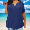 thumbnail image 4 of ClodeEU Plus Size T Shirts for Women ,Short Sleeve V Neck T Shirts,Trendy Loose Fit Dressy Tees Navy,Womens Plus XXL, 4 of 5
