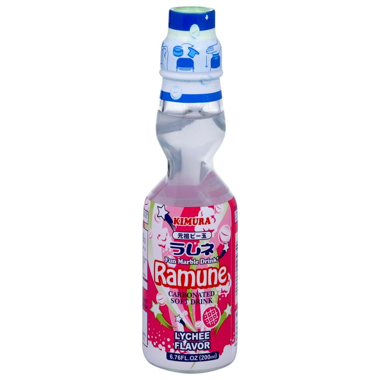 Kimura Carbonated Ramune Lychee Flavor Soft Drink 6.76 fl oz