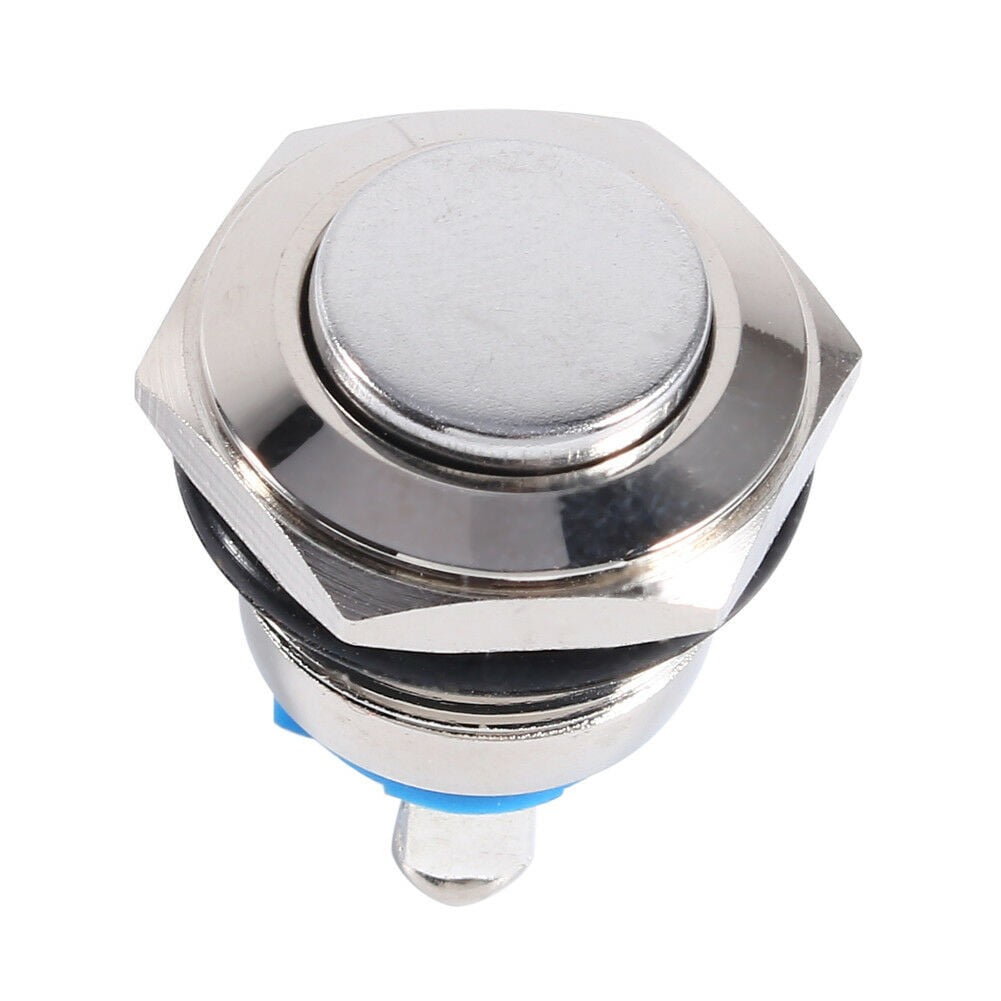 12V 16mm Metal Waterproof Push Button Momentary On Off Horn Switch