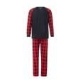 thumbnail image 5 of Christmas Family Pajamas Set Family Matching  Letter Deer Print Long Sleeve O-neck Tops+Plaid Print Trousers/Romper, 5 of 10