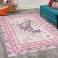 thumbnail image 2 of Spring Decorative Rug, Swirling Floral Look Design of Blossoming Flowers and Flying Butterflies, Quality Carpet for Bedroom Dorm and Living Room, 6 Sizes, Purple Pink Pale Rose, by Ambesonne, 2 of 4