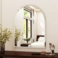 thumbnail image 3 of 26" x 28" Frameless Bathroom Mirror, Arched Wall Mounted Mirror with Polished Edge, Bathroom Mirror for Over Sink, Frameless Mirrors for Bedroom, Bathroom, Entryway, Living Room, 3 of 8