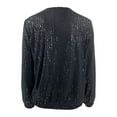 thumbnail image 5 of Sequin Jackets for Women, Yigetop Sequin Jackets for Women Cropped Glitter Sparkly Casual Long Sleeve Jacket Carnival Party Business office Outfit Sequin Blazer for Women Black XL, 5 of 9