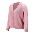 thumbnail image 5 of BODOAO Women's Button Down V Neck Long Sleeve Soft Knit Cardigan Sweater Women's Ice Linen Loose Thin V Neck Long Sleeve Cardigan Pink M, 5 of 9