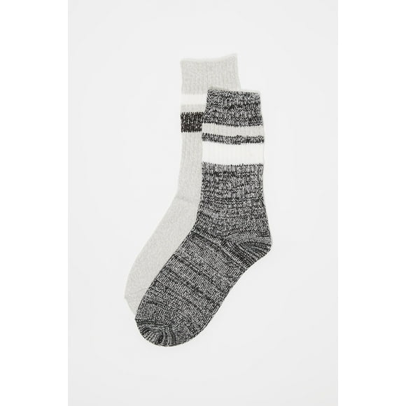 Urban Planet Women's Soft Double Striped Boot Socks (2 Pairs)