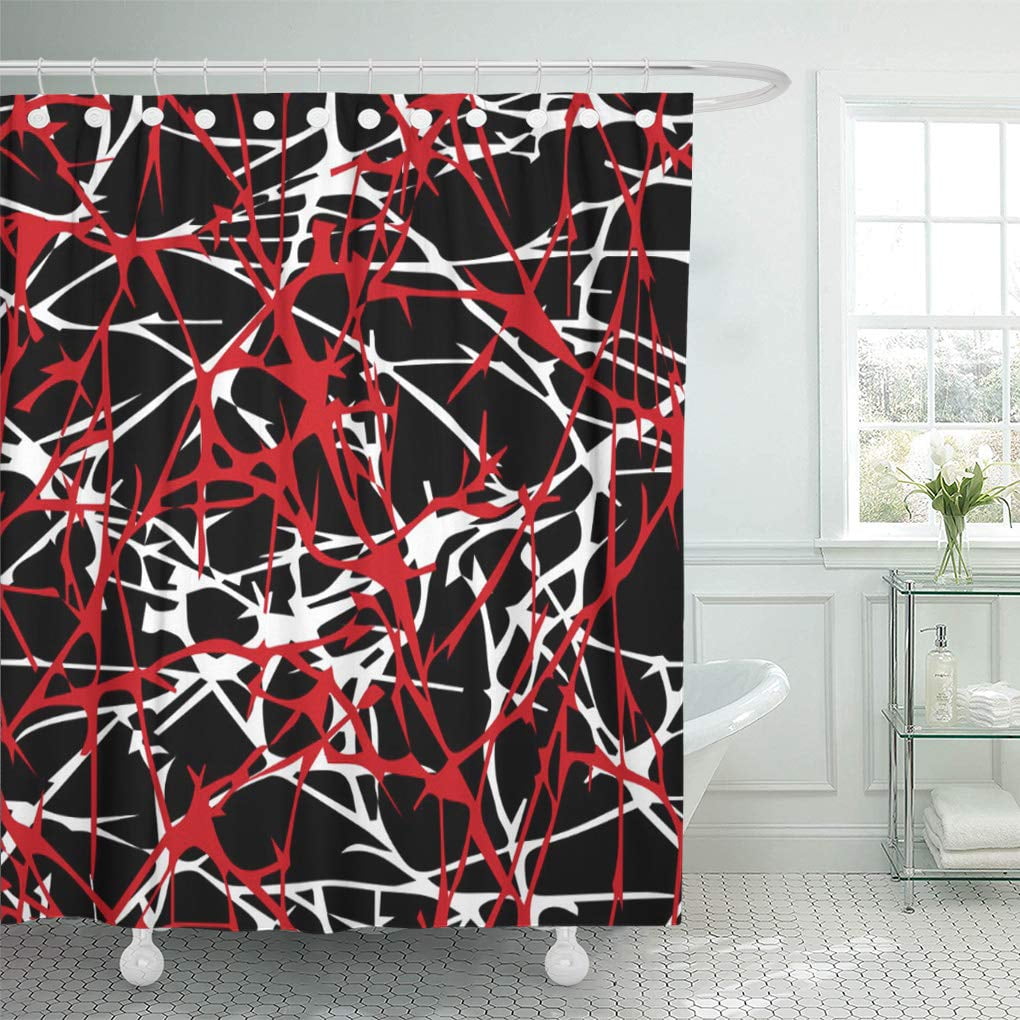 Details about   Skull Red Rose Flower Black White Fabric Shower Curtain Set Bathroom Decor 72" 