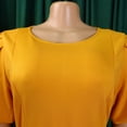 thumbnail image 6 of AURA Womens High Waist A Line Midi Dress Puff Sleeve Round Neck Solid Color Belted Elegant Summer Dress with Zipper, 6 of 10