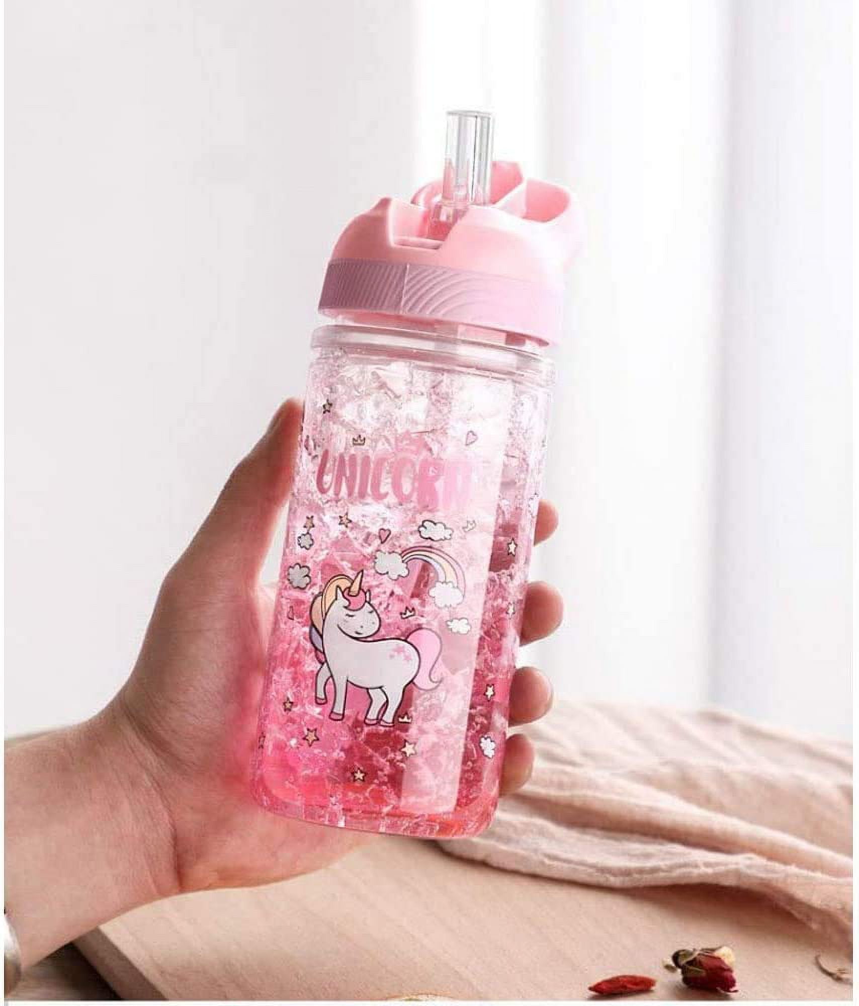 JYPS 400ml Kids Water Bottles with Straw for Girls, Unicorn Stainless Steel  Water Bottle for School, Vacuum Insulated, BPA-Free, Leak-Proof