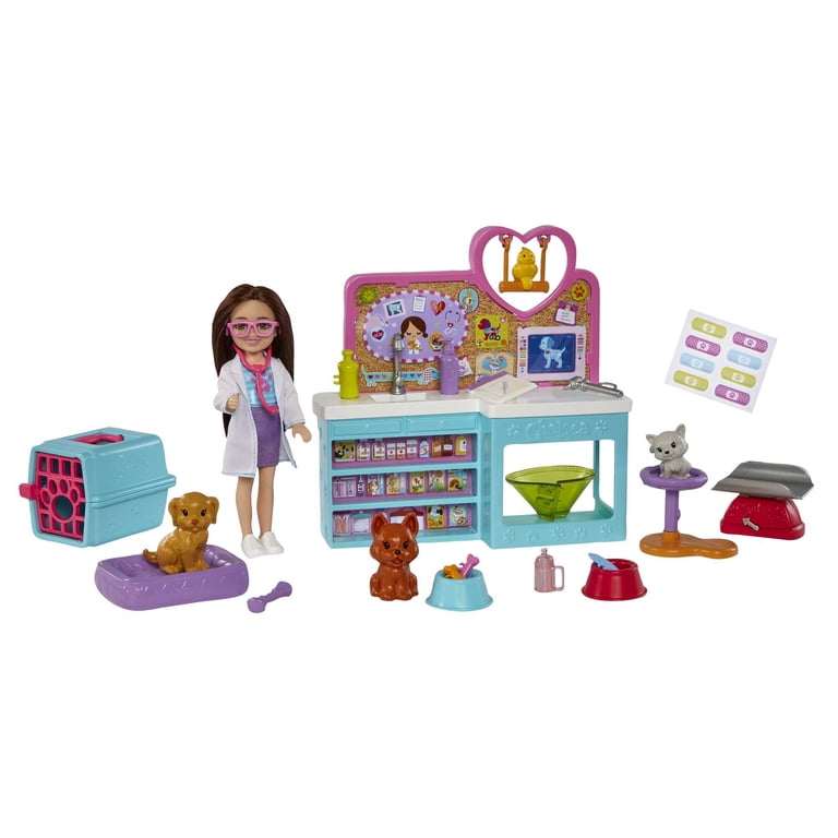 Barbie Chelsea Pet Vet Playset with Doll, 4 Pets, 18 Pieces photo 1