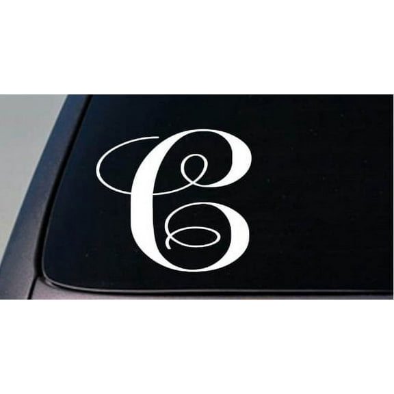 LETTER C 6" monogram sticker decal truck car window teach craft initials *D774*