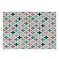 thumbnail image 1 of Teal and White Cutting Board, Colorful Geometric Shapes Dotted Design Hipster Feminine Fun Art Graphic, Decorative Tempered Glass Cutting and Serving Board, Small Size, Multicolor, by Ambesonne, 1 of 1