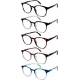 thumbnail image 1 of 5 Pack Fashion Blue Light Blocking Reading Glasses for Women Men Spring Hinge Eyeglasses Anti UV Computer Readers, 1 of 8