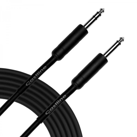 2 Ft Castline Silver 1/4" TRS to 1/4" TS Mogami 2582 Stereo to Mono Summing Cable with Resistors