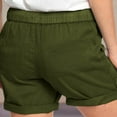 thumbnail image 3 of CheerKidz Shorts for Women Fashion Solid Color Casual Summer Shorts Plus Size High Waisted Wide Leg Loose Fit Drawstring Short Pants with Pockets(Army Green,S), 3 of 5