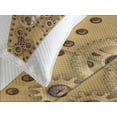 thumbnail image 4 of Ambesonne Letter W Quilted Bedspread Set 3 Pcs, Capital Mechanic Style, King Size, Sand Brown, 4 of 5
