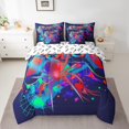 thumbnail image 2 of Gaming 7 Piece Comforter Set Full Bed in a Bag,Gamer Bedding Sets Ghost Spider Web Halloween Decorations Red Blue Green Sheet Set with Comforter Gamer Room Decor, 2 of 6