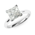 thumbnail image 2 of 10k White Gold Square 8mm Simulated Princess Cut Diamond Engagement Ring Knife Edge Promise Bridal Ring (3), 2 of 6