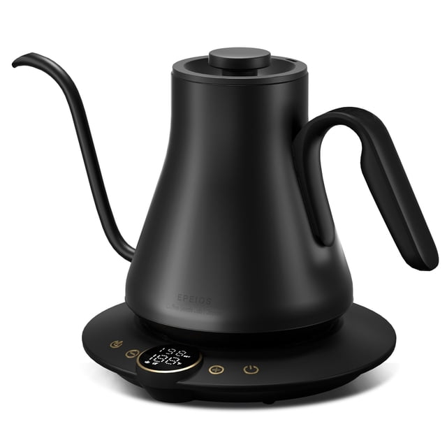 INTASTING Gooseneck Electric Kettle with ±1℉ Temperature Control for Pour Over Coffee & Tea, Quick Heating, BPA-Free Stainless Steel, Bu