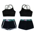 thumbnail image 5 of Zaldita Kids Girls 2 Piece Dance Outfit Printed Camisole and Booty Shorts Set Sports Bra Active Lily 14, 5 of 7