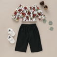 thumbnail image 3 of 6 Months Baby Girls Clothes 9 Months Girls 2PCS Summer Outfits Set Infant Girls Short Sleeve Top Shorts Set Red, 3 of 7