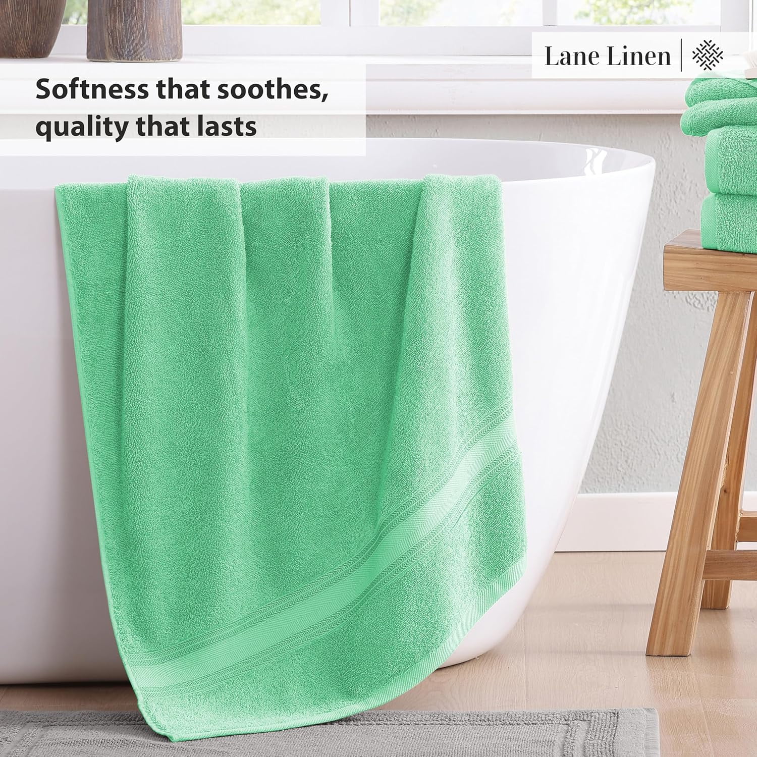 Luxury Bath Towels Set - 3 Piece Set, 100% Cotton Bathroom Towels, Zero Twist, Quick Shower Towels, Absorbent Bath Towel, Super Soft, 1 Bath Towel, 1 Hand Towel, 1 Wash Cloths - Aqua Sky