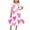 #0146-Blue, variant on Favoffer Big Kid Girls Short Sleeve Dress Spring Summer Carnival Print Turndown Neck Stretchy A-line Twirly Gown for Daily School Party Recital Sizes 5-14Y