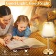 thumbnail image 2 of Walchoice Cordless Table Lamp, 3 Colors Dimmable LED Crystal Desk Lamp, 2500mAh Rechargeable Touch Lamp , Portable Night Light for Bedroom Living Room Restaurant Kitchen, Gold, 2 of 7