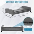 thumbnail image 4 of Under Bed Storage with Wheels, 2 Pack Under Bed Storage Containers, Under Bed Shoe Storage Organizer, Rolling Under Bed Metal Drawer for Clothes, Gray, 4 of 9