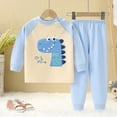 thumbnail image 2 of CAUYDY 2T-5T Baby Girl Outfits Little Kid Sleepwear Fall Winter Long Sleeve Tee Shirt Elastic Pants 2Pcs Cute Set Toddler Clothes Child Pjs for Girls Sizes 3-4 Years,Blue, 2 of 9