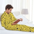 thumbnail image 5 of KLL Blue Spots Sleepwear Mens Flannel Pajamas,Long Cotton Pj Set, 5 of 7
