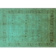 thumbnail image 1 of Ahgly Company Machine Washable Indoor Rectangle Oriental Turquoise Blue Industrial Area Rugs, 4' x 6', 1 of 4