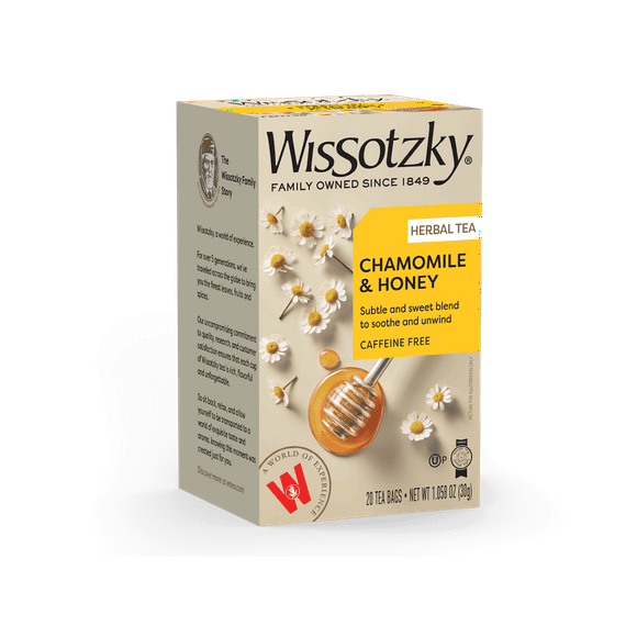 Wissotzky, Herbal Tea, Chamomile & Honey Flavored 20pk