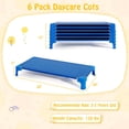 thumbnail image 3 of Costway 6 Pack Stackable Daycare Cots with Easy Lift Corners Heavy-Duty Metal Frame Kids Blue, 3 of 10